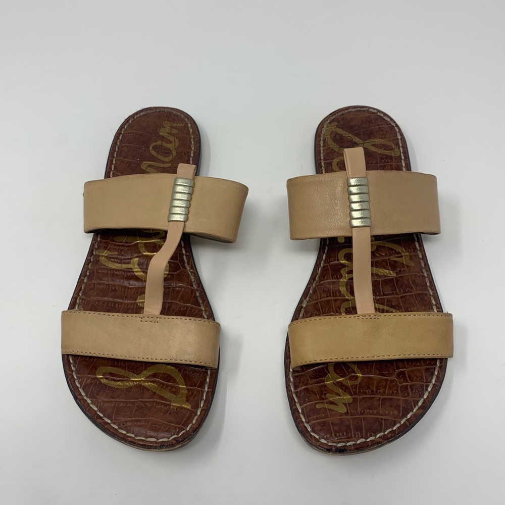 Sam Edelman Kane Leather Slide On Flat Sandals Shoes